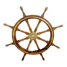 42   Wall Hanging Ship Wheel With Brass Hub Wood Handle Boat Wheel Wooden