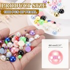 1000pcs Half Pearl  8mm Plastic Half Flatback Imitation Pearls Cabochon pink Ab 