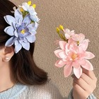 3 Pcs Hawaiian Flower Hair Clips For Women Blue Pink Flower Hair Pins Barrette