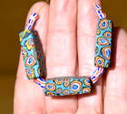 Antique Venetian Aqua Blue Square Millefiori Old Production Beads  African Trade