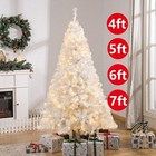 Christmas Tree With Lights Warm White Led Xmas Indoor Outdoor 4 5 6 7ft Bushy
