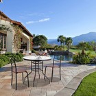 Garden Table 32  Patio Round Tempered Glass Top Dining Table With Umbrella Hole