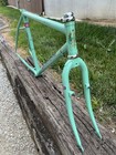 Vintage 1980s Bianchi Grizzly Mountain Frame   Fork 17 5  Celeste Lugged Tange