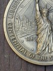 Vintage 1965 Commemorative Bronze Centennial Statue Of Liberty Medal Paperweight