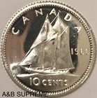1966 Canada Dime Ten Cents Proof Like From Obw Roll Choice Gem Bu Unc 80  Silver