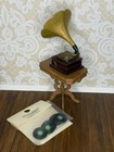 Dollhouse Miniature Gramophonewith Multiminis Vinyl Records
