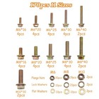 170pcs Metric Flange Bolt Assortment  Hex Bolts And Nuts Kit  M6 M8 M10  16mm   