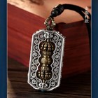 Vintage Vajra Pendant Tibetan Amulet Six Word Mantra Square Charm Buddhist