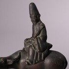 Japanese Bronze Ox jurojin Statue 10 7inch Incense Burner Tea Ceremony Meiji Era