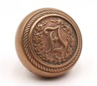 1890s Yale   Towne Brass Emblematic A Door Knob