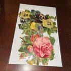 Victorian Die Cut Trade Card Scrap Cut 4-6  Flower Baskets Bouquets