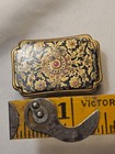 Vintage Stratton Ornate Pill Box Gold Toned Metal Made In England