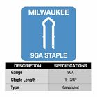 Milwaukee Mpu134-960 1 75  9 Gauge Galvanized Staples