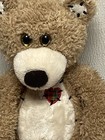 First   Main Tender Teddy Brown Bear Plaid Heart  Plush Stuffed Animal 13 