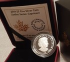 2019 Capricorn Zodiac  5 1 4oz Pure Silver Proof Canada 27mm Coin With Crystal
