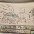 4 Vtg Goose Wallpaper Border Rolls Tea Cherries Apples Green Bow Gingham Basket