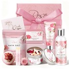 Spa Gift Basket For Women - Birthday   Mother s Day Self-care Set  Rose Bath Ess