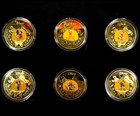 Disney 100 Mickey Mouse   Friends 6 Coin Set 24k Gold Plated Case Coa Minnie