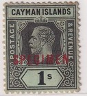 Cayman Islands 1910s Specimen Set  4      Red   Black Overprints  Mh