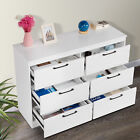 6 Drawers Dresser Double Wood Storage Dressers Chests Of Drawers For Bedroom
