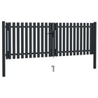 Double Door Fence Gate Steel 120 5 x59 1  Anthracite