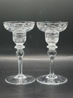 Rogaska Gallia Crystal Candlestick Candle Stick Holder Pair Glass Table Decor