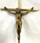 Vtg Brass Crucifix Wall Hanging Inri Bronze Catholic Cross 5x10 Communion