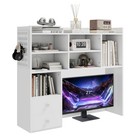 8-tier Bookshelf Storage Unit With Pegboard And Adjustable Shelves   Anti-tip 