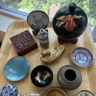 Lot Of 17 Pieces Of Asian Trinket Boxes  Lacquerware And Bowls