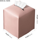 Square Tissue Box Cover  Pu Leather Tissue Box Holder With Bottom Belt Modern St