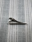 Vtg Silver Tone Tie Clip Tie Bar  Skinny Tie Width New Old Stock  0373