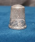 Antique Ketcham   Mcdougall Sterling Silver Thimble  size 9  Decorative Border