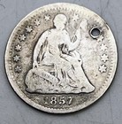 Love Token Initials Lh L h  On 1857 Seated Liberty Half-dime Silver Hand Carved