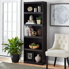5-shelf Adjustable Framed Wood Bookcase Storage Shelving Wide Bookshelf Home