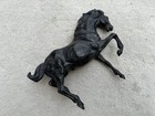 Vintage Breyer Hartland Horse Rearing Fighting Mustang Black Woodcut Woodgrain