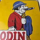 Vintage Tobacco Porcelain Sign - Odin Cigars Gas Service Cigarette Pump Sign