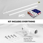 G128 Combo  6 Ft Flagpole White   Usa Proud   Free Eagle Flag 3x5ft Printed Poly