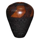 Vase Vessel Hand Turned One Piece Wood Hand Carved Artist Signed Steve Hord Vtg