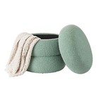 Boucle Cloud Storage Ottoman  Sage  Cream  And Blush