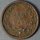 1863 6c 314a R-5 Patriotic Civil War Token  army   Navy 