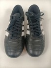 Adidas Leather Indoor Shoes Womens Size 9 Black White Soccer Sneakers Js1193