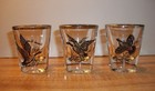 Vintage Federal Glass  sportsman  Bird Pattern Shot Glasses-set Of 3
