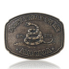 America Don t Tread On Me Gadsden Flag Snake Belt Buckle Antique Bronze Tone