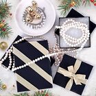 Bulk Cardboard Kraft Paper Jewelry Gift Boxes Cotton Filled Black - For Shipping