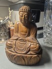 Chinese Antique Hand Carved Solid Wood Buddha Statue - Antique