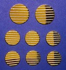 Holland   Sherry Replacement Buttons  8 Shiny Stripes Solid Metal Excellent Cond