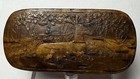 Early Antique 18th 19th Century Hand Carved Hinged Wooden Hunters Snuff Box 