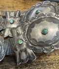 Antique Navajo 3rd Phase Turquoise Sterling Silver Concho Belt - 14 Piece