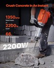 Demolition Jack Hammer Concrete Breaker 2200w Electric Hammer 6 Chisel Bits