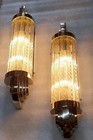 Art Deco Nickel Plated Brass Wall Sconce Twisted Glass Rod Ship Lamp Light 1 Pc